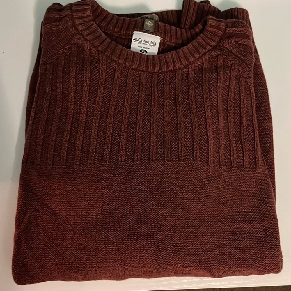 Men’s XL burnt orange/brown columbia sweater